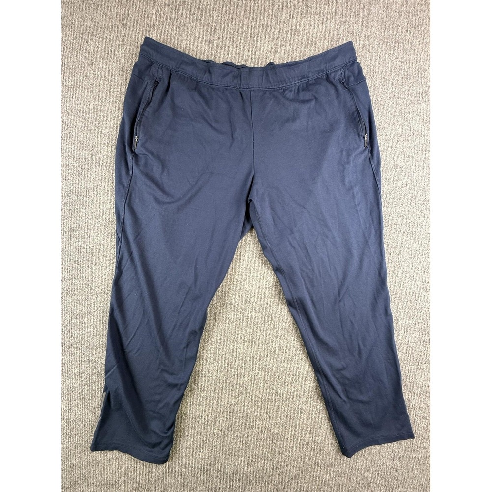 Athletic Works Pants Mens 3XL Blue Knit Track Elastic Waist Zip Pockets Athletic